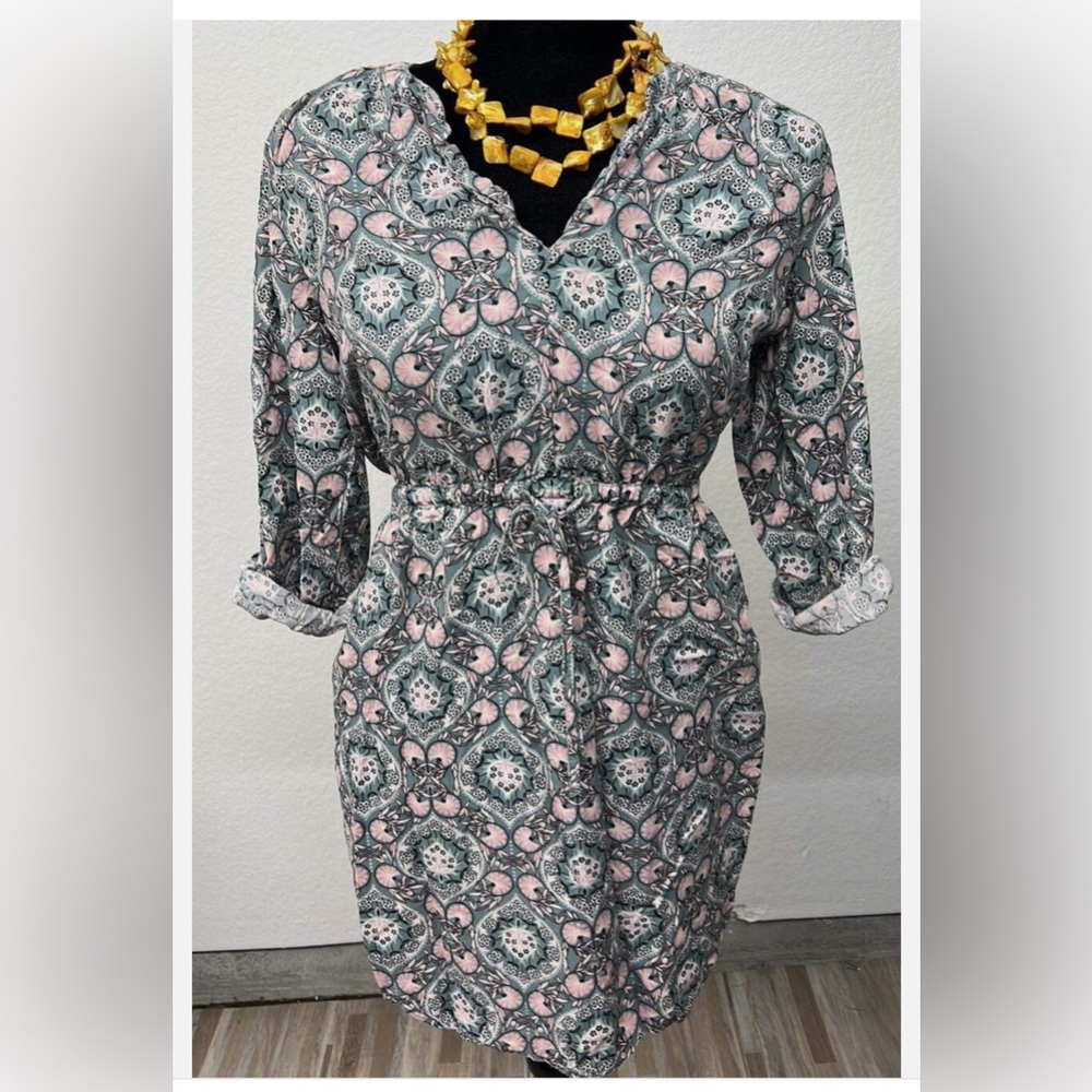 Loft Outlet Paisley Blue Pink Dress - size L